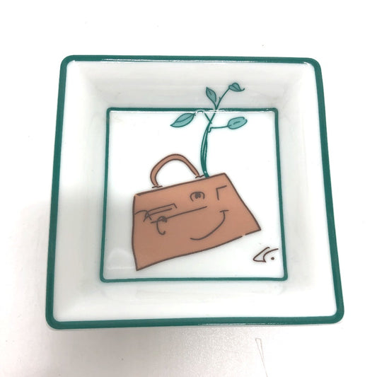 HERMES アッシュトレイ ケリードール ミニトレイ 小物入れ 灰皿 陶器 ユニセックス ホワイト