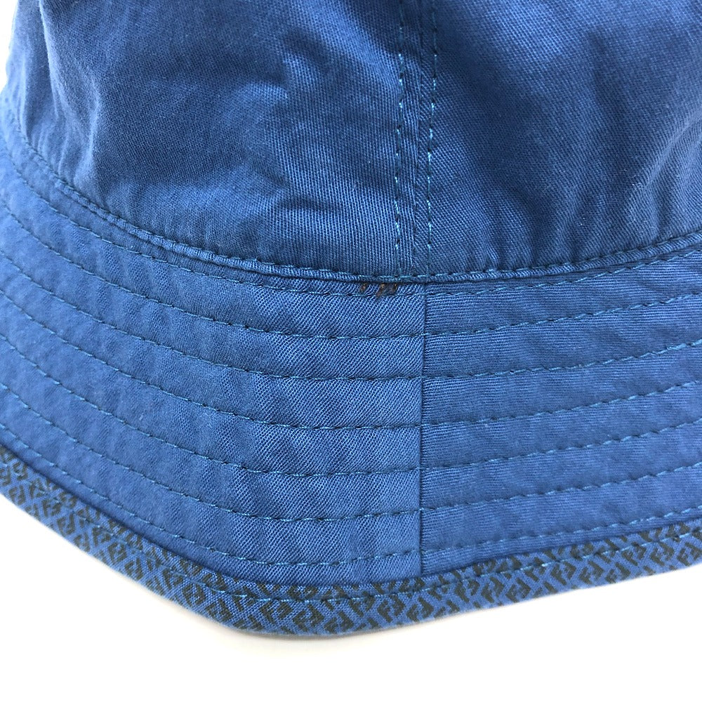 FENDI FSQ104 Zucchino Bucket Hat, Logo, Cotton, Women's, Navy
