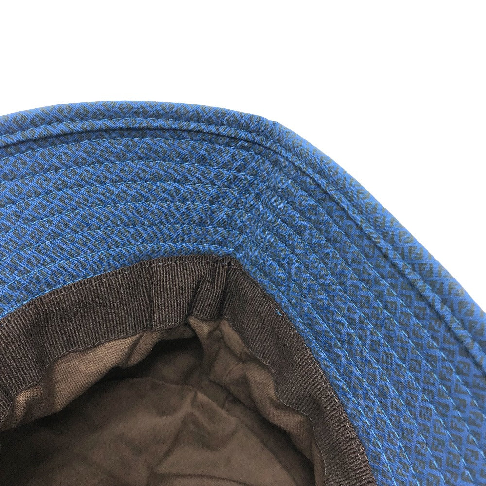 FENDI FSQ104 Zucchino Bucket Hat, Logo, Cotton, Women's, Navy