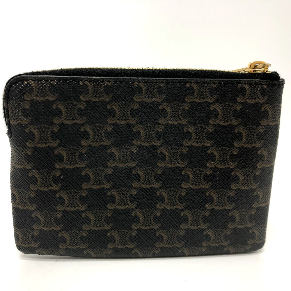 CELINE 10C662CA2 Triomphe Coin Purse, PVC/Leather, Unisex, Brown