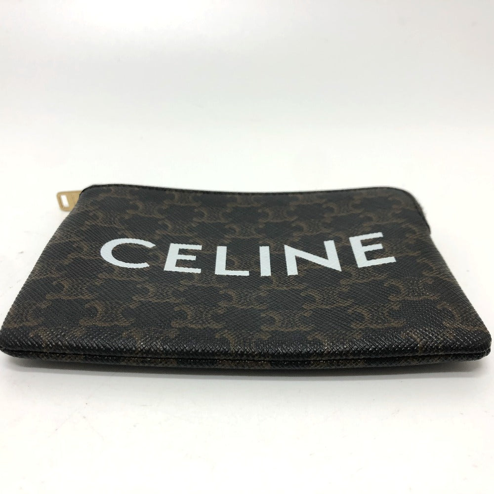 CELINE 10C662CA2 Triomphe Coin Purse, PVC/Leather, Unisex, Brown