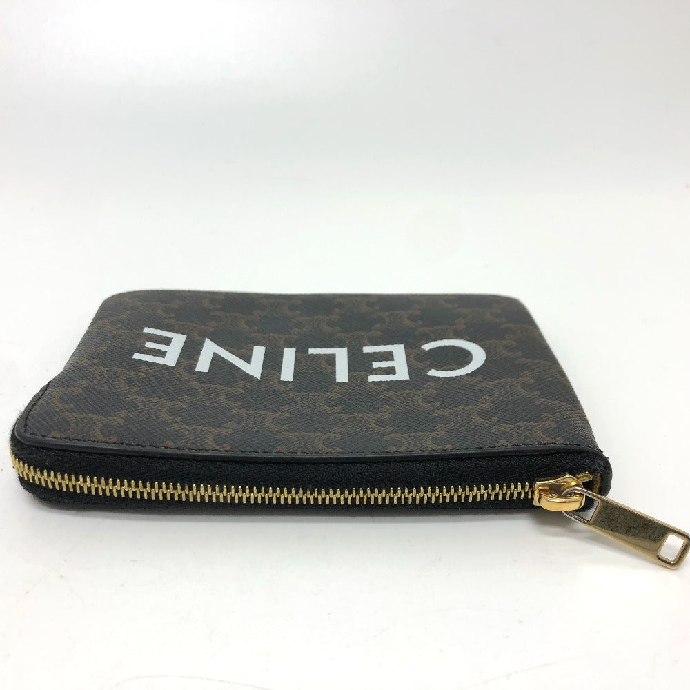 CELINE 10C662CA2 Triomphe Coin Purse, PVC/Leather, Unisex, Brown