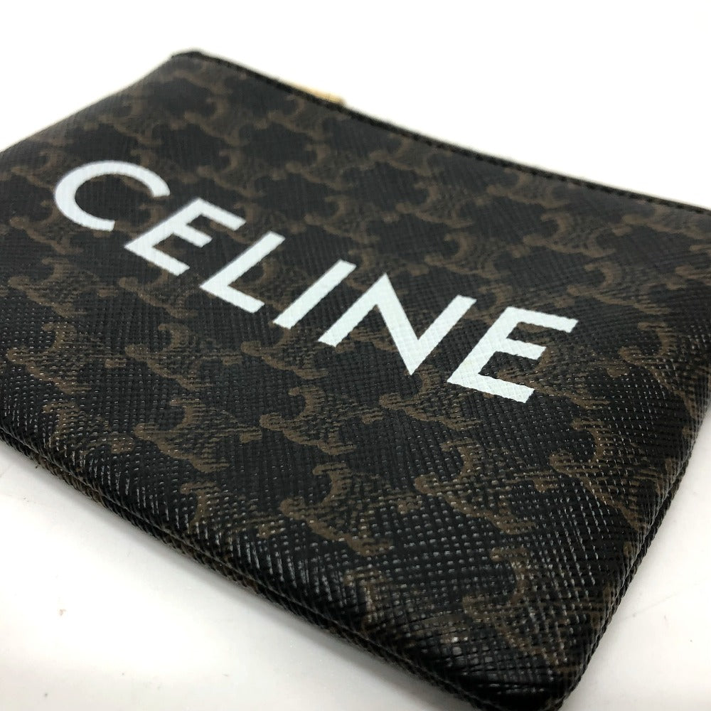 CELINE 10C662CA2 Triomphe Coin Purse, PVC/Leather, Unisex, Brown
