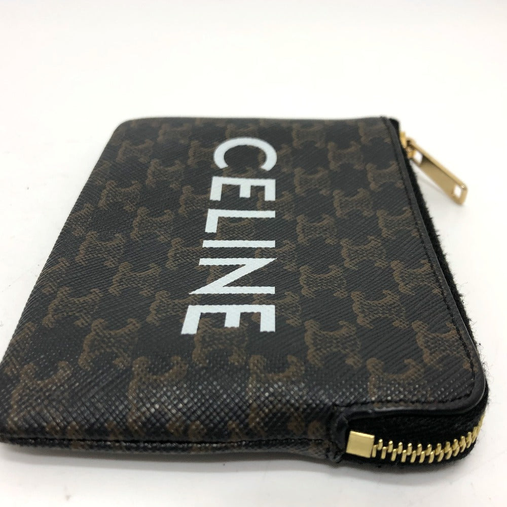 CELINE 10C662CA2 Triomphe Coin Purse, PVC/Leather, Unisex, Brown