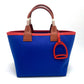 HERMES Steeple 25 Tote Bag Shoulder Bag Handbag Toile H Women's Blue