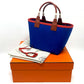 HERMES Steeple 25 Tote Bag Shoulder Bag Handbag Toile H Women's Blue