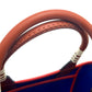 HERMES Steeple 25 Tote Bag Shoulder Bag Handbag Toile H Women's Blue