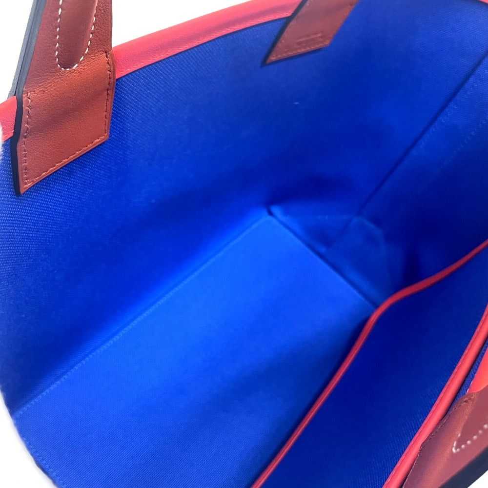 HERMES Steeple 25 Tote Bag Shoulder Bag Handbag Toile H Women's Blue