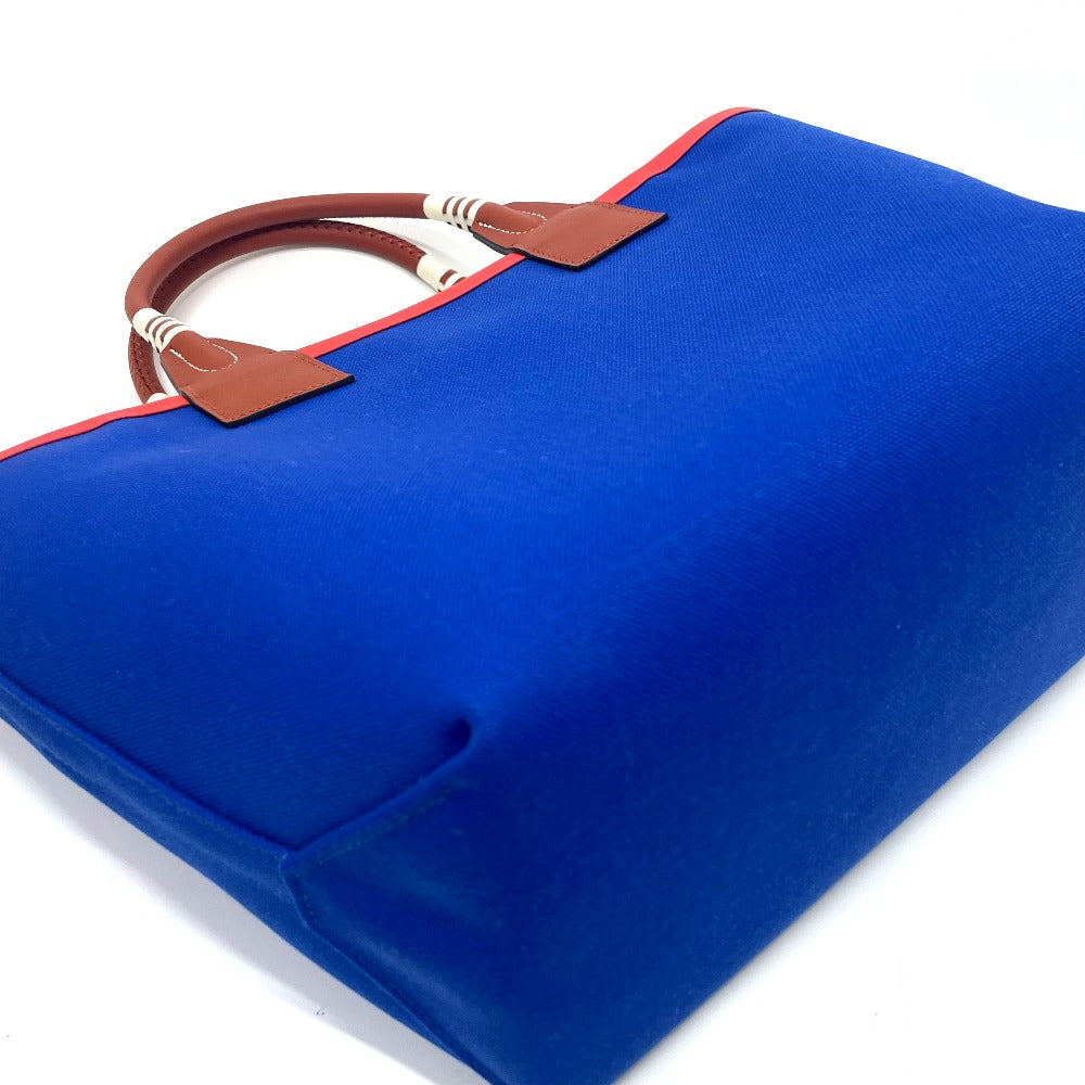HERMES Steeple 25 Tote Bag Shoulder Bag Handbag Toile H Women's Blue