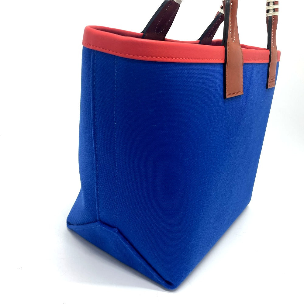 HERMES Steeple 25 Tote Bag Shoulder Bag Handbag Toile H Women's Blue