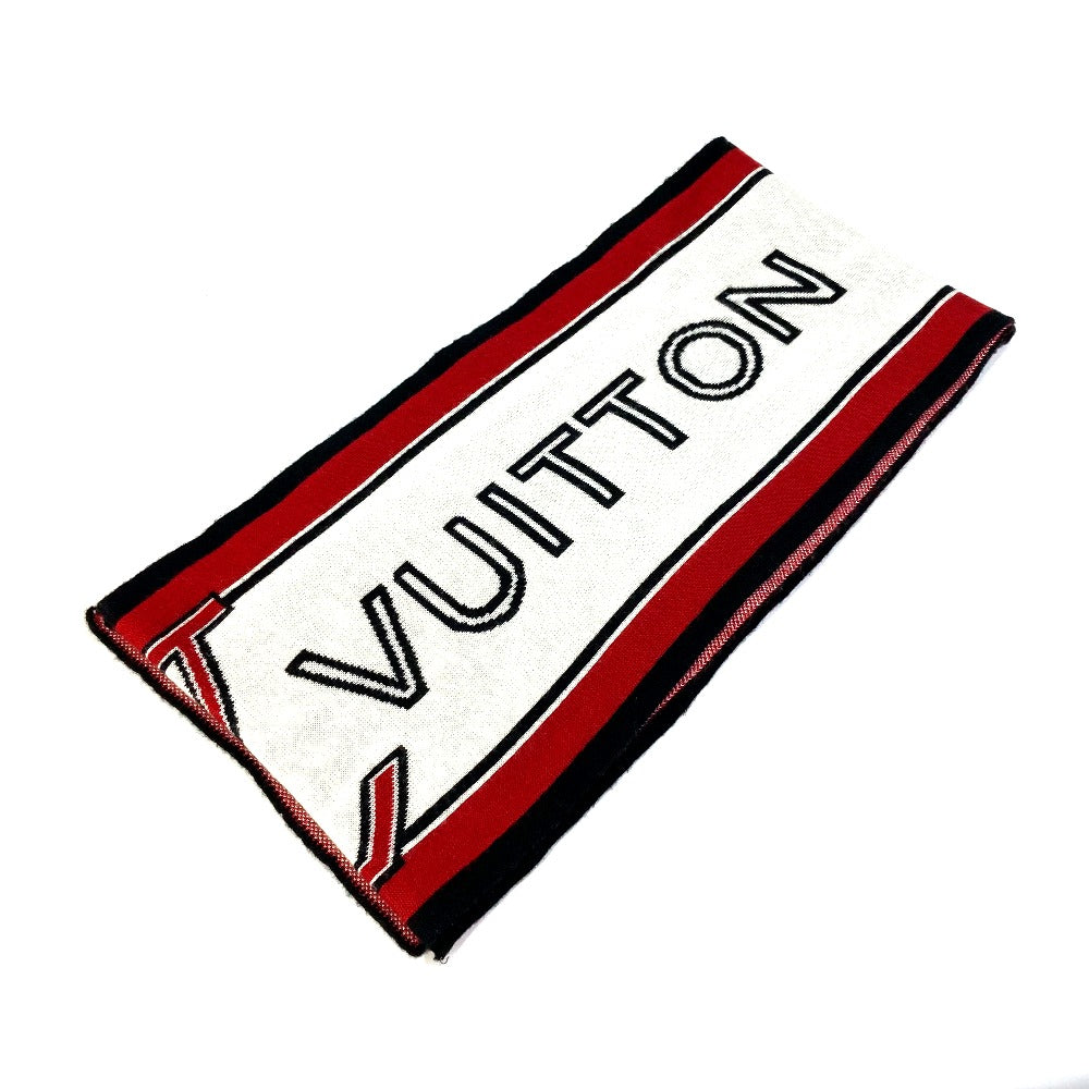 LOUIS VUITTON Logo Scarf Wool Men's Red