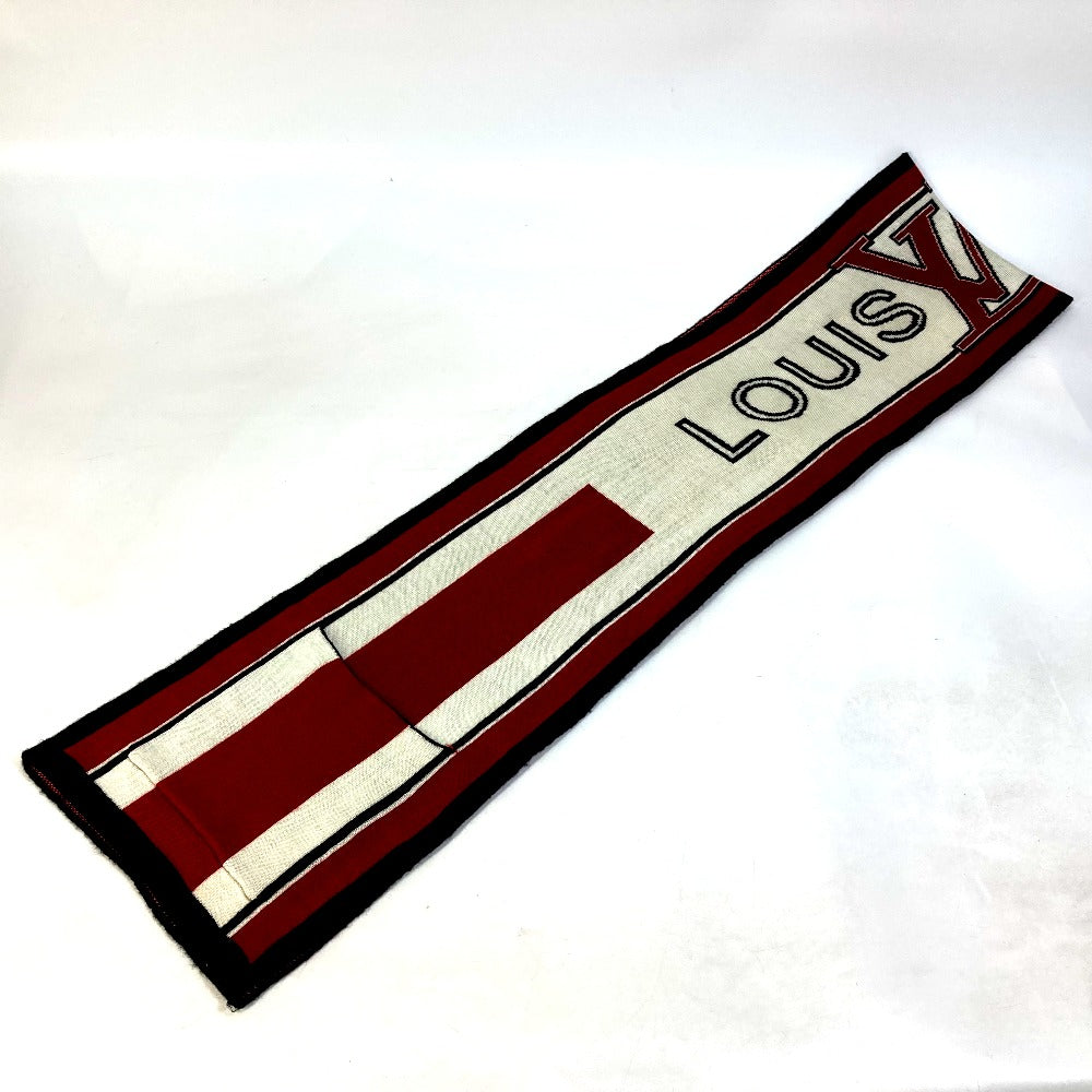 LOUIS VUITTON Logo Scarf Wool Men's Red