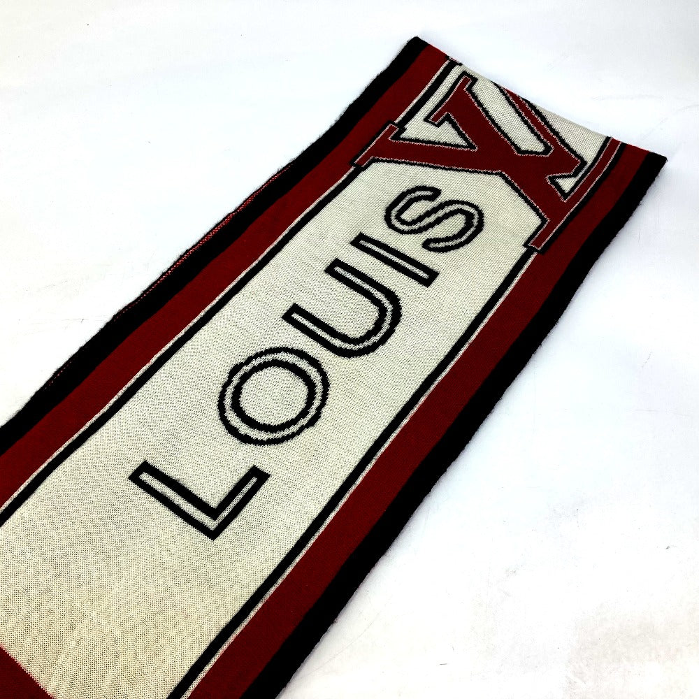 LOUIS VUITTON Logo Scarf Wool Men's Red