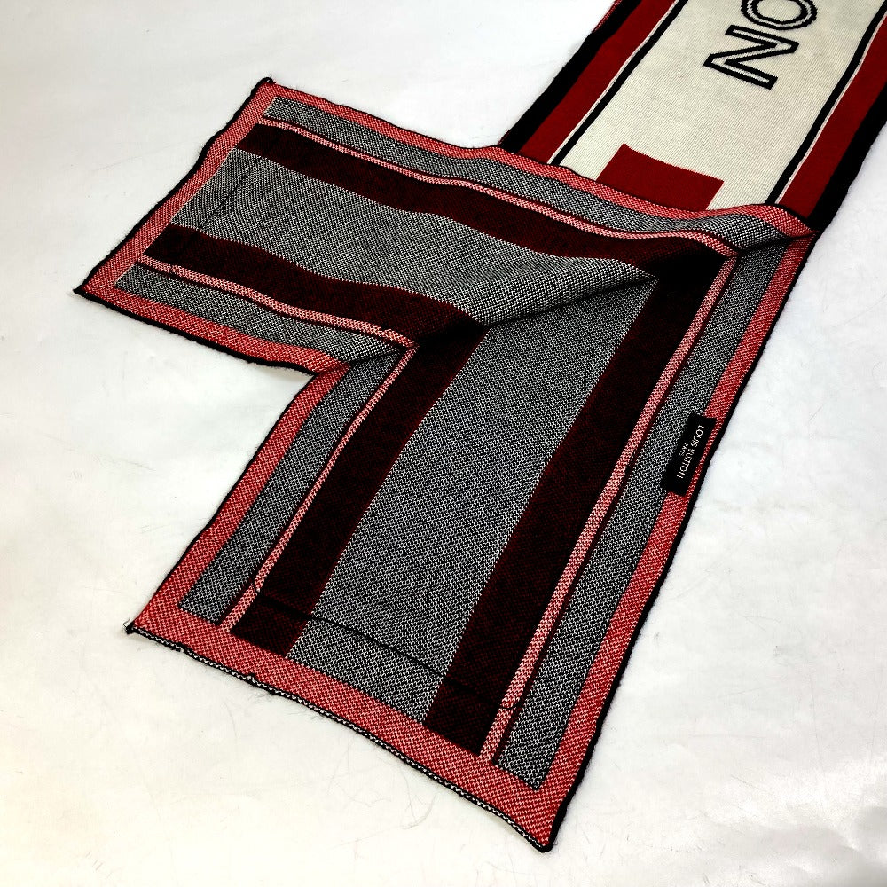 LOUIS VUITTON Logo Scarf Wool Men's Red