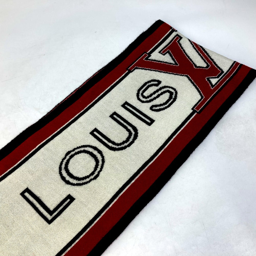 LOUIS VUITTON Logo Scarf Wool Men's Red