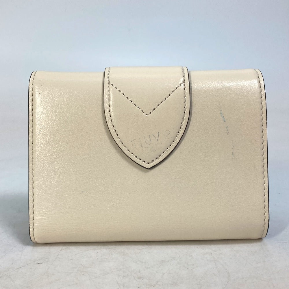 LOUIS VUITTON M69176 Portefeuille LV Pont Neuf Compact Tri-fold Wallet, Leather, Women's, Creme White