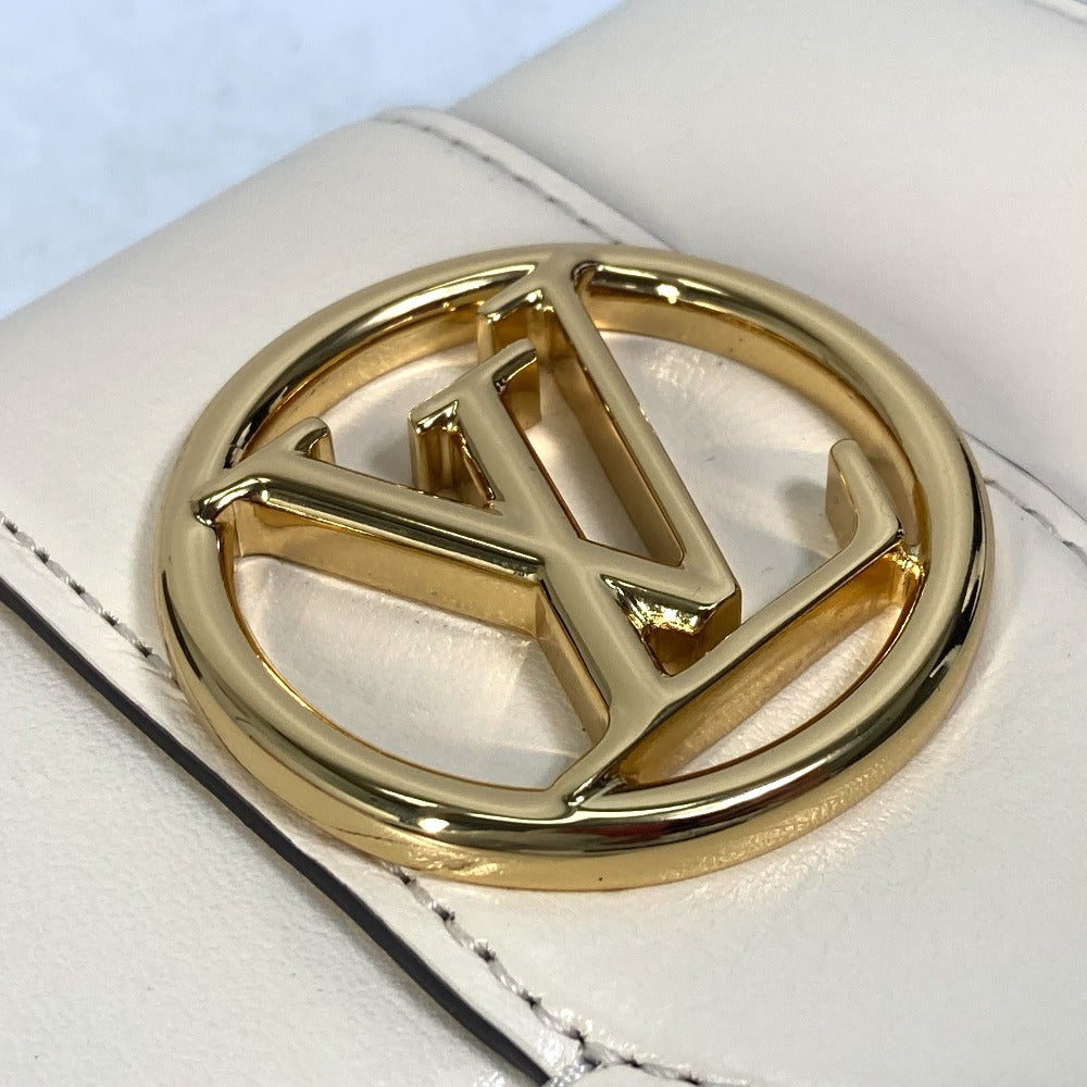 LOUIS VUITTON M69176 Portefeuille LV Pont Neuf Compact Tri-fold Wallet, Leather, Women's, Creme White