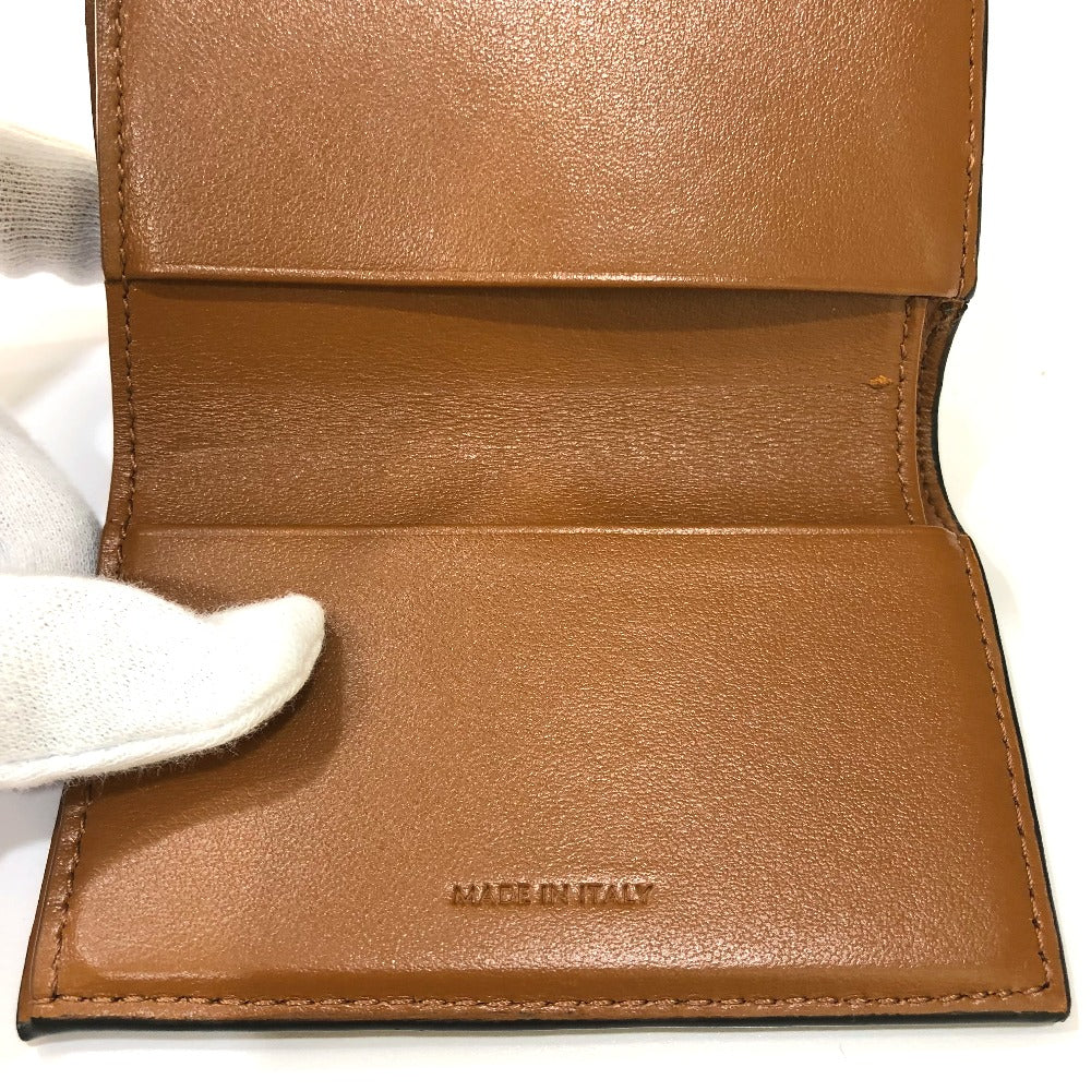 CELINE Triomphe Small Trifold Compact Wallet, PVC/Leather, Women's, Brown