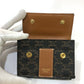 CELINE Triomphe Small Trifold Compact Wallet, PVC/Leather, Women's, Brown