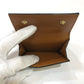CELINE Triomphe Small Trifold Compact Wallet, PVC/Leather, Women's, Brown