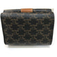 CELINE Triomphe Small Trifold Compact Wallet, PVC/Leather, Women's, Brown