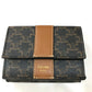 CELINE Triomphe Small Trifold Compact Wallet, PVC/Leather, Women's, Brown