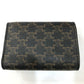 CELINE Triomphe Small Trifold Compact Wallet, PVC/Leather, Women's, Brown