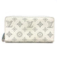 LOUIS VUITTON M69215 Monogram Mahina Zippy Wallet, Round Zipper Long Wallet, Monogram Mahina, Women's, Snow Blue Orange, White