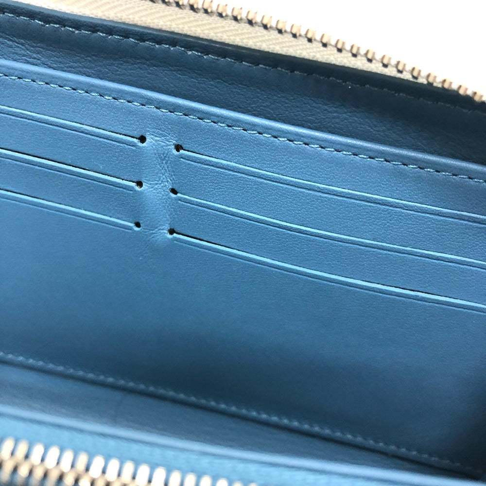 LOUIS VUITTON M69215 Monogram Mahina Zippy Wallet, Round Zipper Long Wallet, Monogram Mahina, Women's, Snow Blue Orange, White