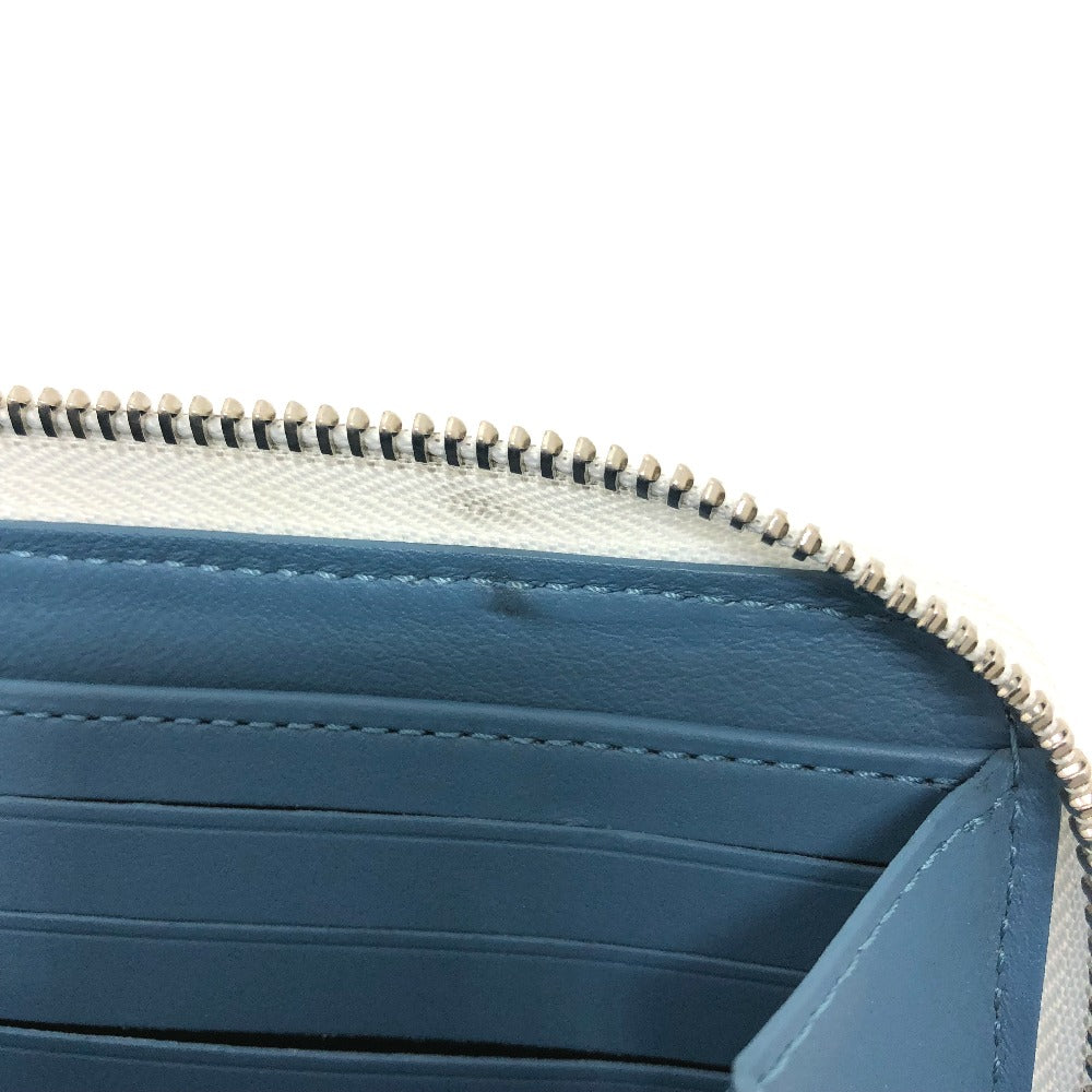LOUIS VUITTON M69215 Monogram Mahina Zippy Wallet, Round Zipper Long Wallet, Monogram Mahina, Women's, Snow Blue Orange, White