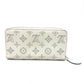 LOUIS VUITTON M69215 Monogram Mahina Zippy Wallet, Round Zipper Long Wallet, Monogram Mahina, Women's, Snow Blue Orange, White