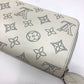 LOUIS VUITTON M69215 Monogram Mahina Zippy Wallet, Round Zipper Long Wallet, Monogram Mahina, Women's, Snow Blue Orange, White