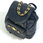 VERSACE Vintage Logo Chain Sunburst Backpack, Leather, Men's, Black