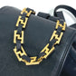 VERSACE Vintage Logo Chain Sunburst Backpack, Leather, Men's, Black