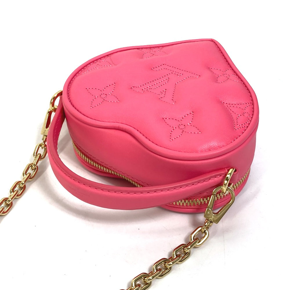LOUIS VUITTON M81893 モノグラム バブルグラム ポップマイハート・ポーチ チェーン カバン 2WAYバッグ ハンドバッグ ショルダーバッグ レザー レディース ドラゴンフルーツ ピンク