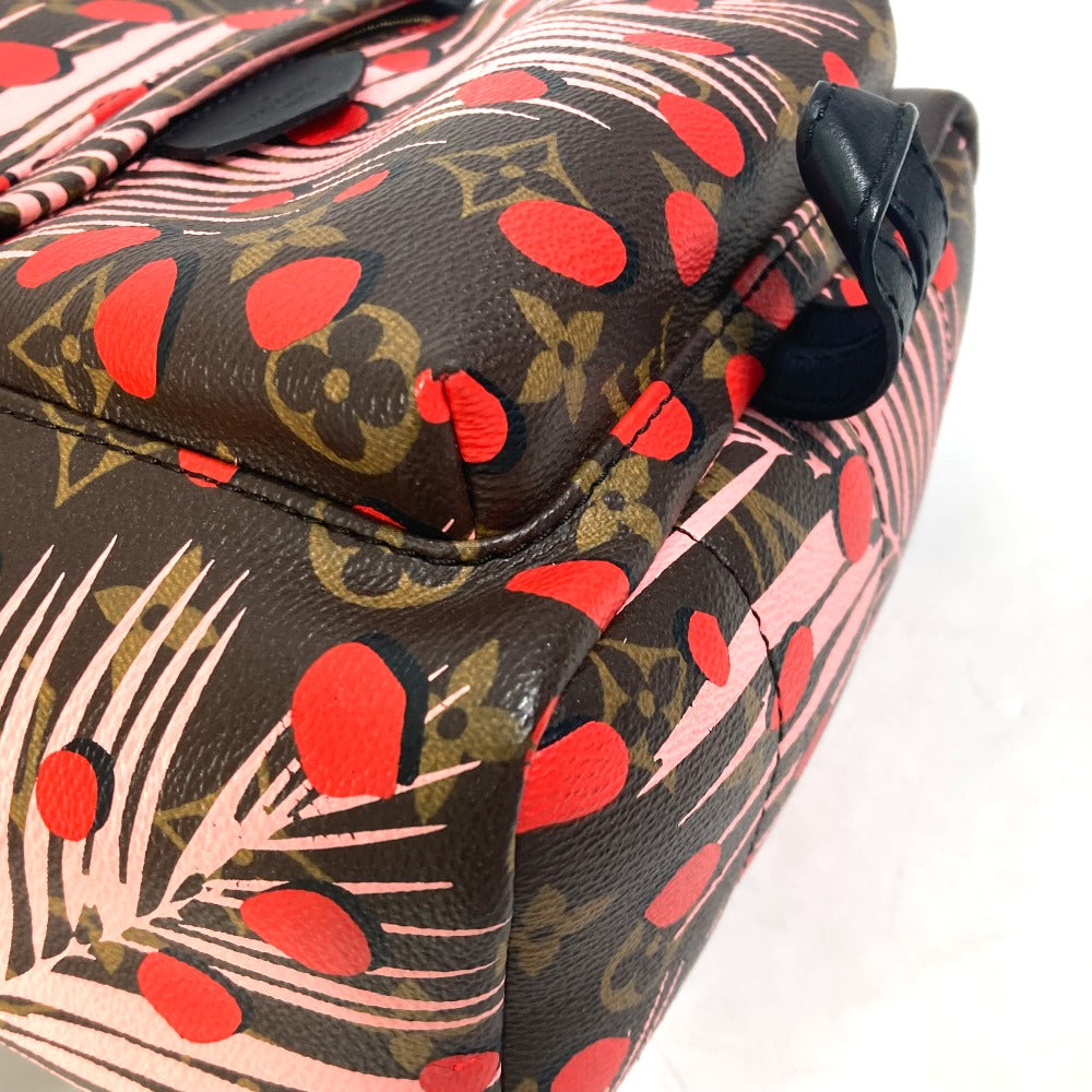 LOUIS VUITTON M41981 Monogram Palm Springs PM Jungle Dot Backpack in Monogram Canvas, Women's, Brown, Pink, and Red