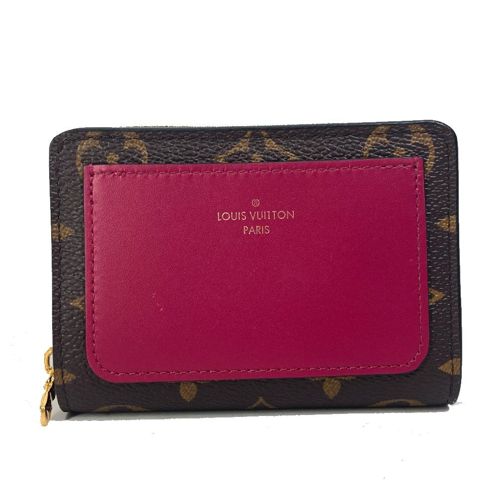 LOUIS VUITTON M82377 Monogram Portefeuille Lou Bifold Wallet in Monogram Canvas, Women's, Fuchsia Brown