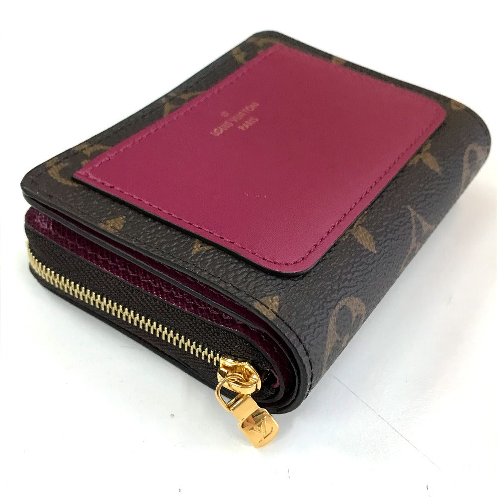 LOUIS VUITTON M82377 Monogram Portefeuille Lou Bifold Wallet in Monogram Canvas, Women's, Fuchsia Brown