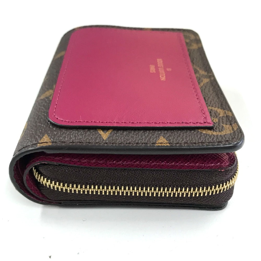 LOUIS VUITTON M82377 Monogram Portefeuille Lou Bifold Wallet in Monogram Canvas, Women's, Fuchsia Brown