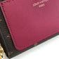 LOUIS VUITTON M82377 Monogram Portefeuille Lou Bifold Wallet in Monogram Canvas, Women's, Fuchsia Brown