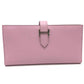 HERMES H hardware, Bearn soufflet bifold long wallet, Epsom leather, women's, Mauve Sylvestre (estimated), pink
