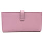 HERMES H hardware, Bearn soufflet bifold long wallet, Epsom leather, women's, Mauve Sylvestre (estimated), pink