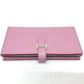 HERMES H hardware, Bearn soufflet bifold long wallet, Epsom leather, women's, Mauve Sylvestre (estimated), pink