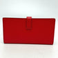 HERMES H hardware, Bearn soufflet bifold long wallet, Epson, women's, Rouge Tomato, red