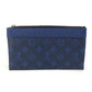 LOUIS VUITTON M30278 Taiga Rama Pochette Discovery PM Clutch Bag, Small Item Pouch, Leather, Men's, Blue