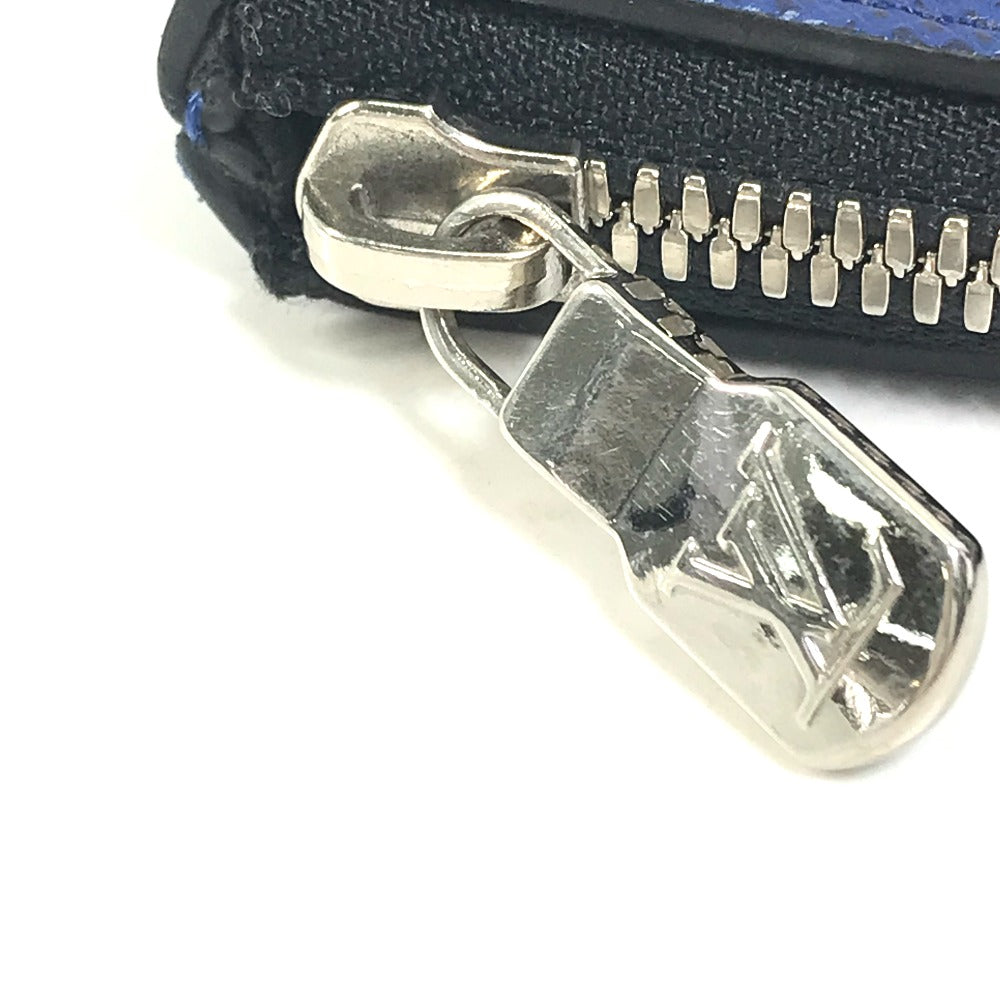 LOUIS VUITTON M30278 Taiga Rama Pochette Discovery PM Clutch Bag, Small Item Pouch, Leather, Men's, Blue