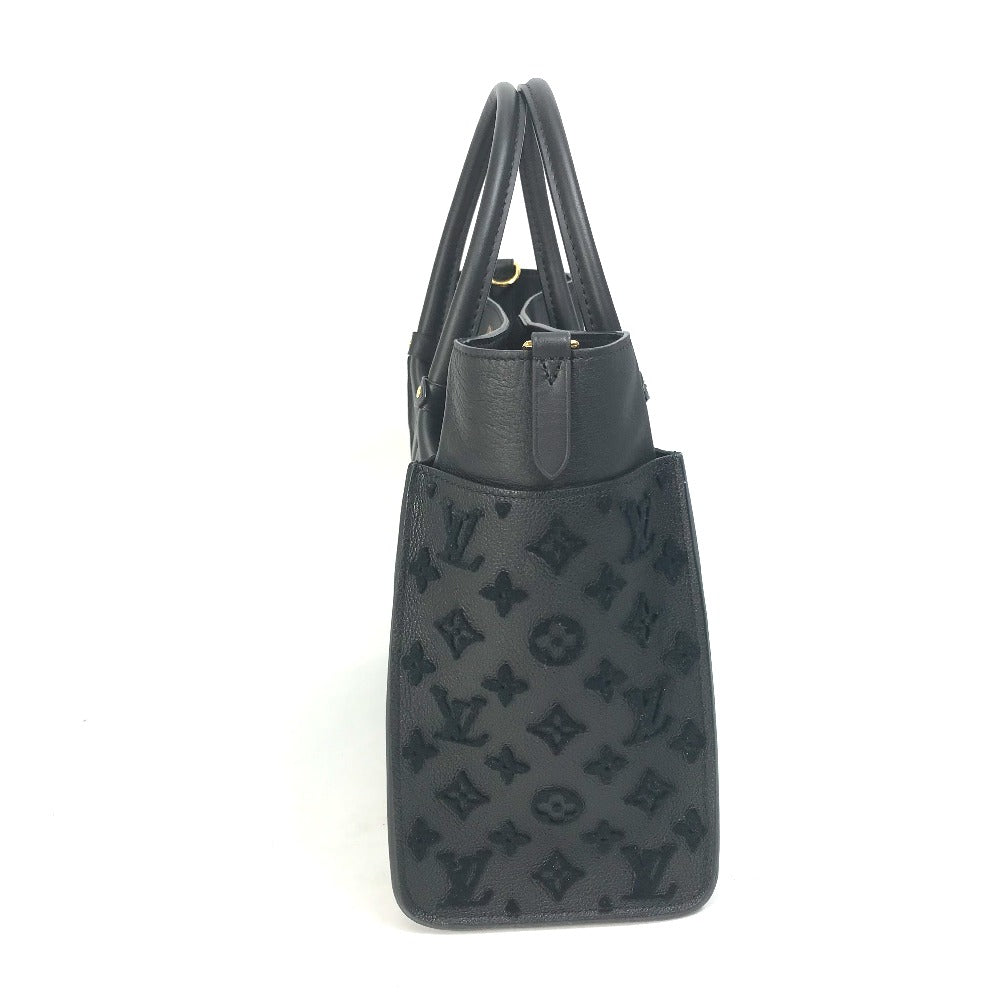 LOUIS VUITTON M53826 モノグラムタフタージュ LVロゴ オンマイサイドMM カバン 2WAY トートバッグ 肩掛け ショルダーバッグ ハンドバッグ レザー レディース ブラック