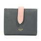 CELINE 10H263BRU.10GV バイカラー スモール ストラップ ウォレット コンパクト 3つ折り財布 レザー レディース グレー×ピンク