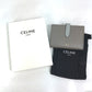 CELINE 10B643BRU.10PI Two-Tone Medium Strap Wallet, Tri-fold Leather, Women's, Pebble/Mineral Gray x Light Blue