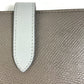CELINE 10B643BRU.10PI Two-Tone Medium Strap Wallet, Tri-fold Leather, Women's, Pebble/Mineral Gray x Light Blue